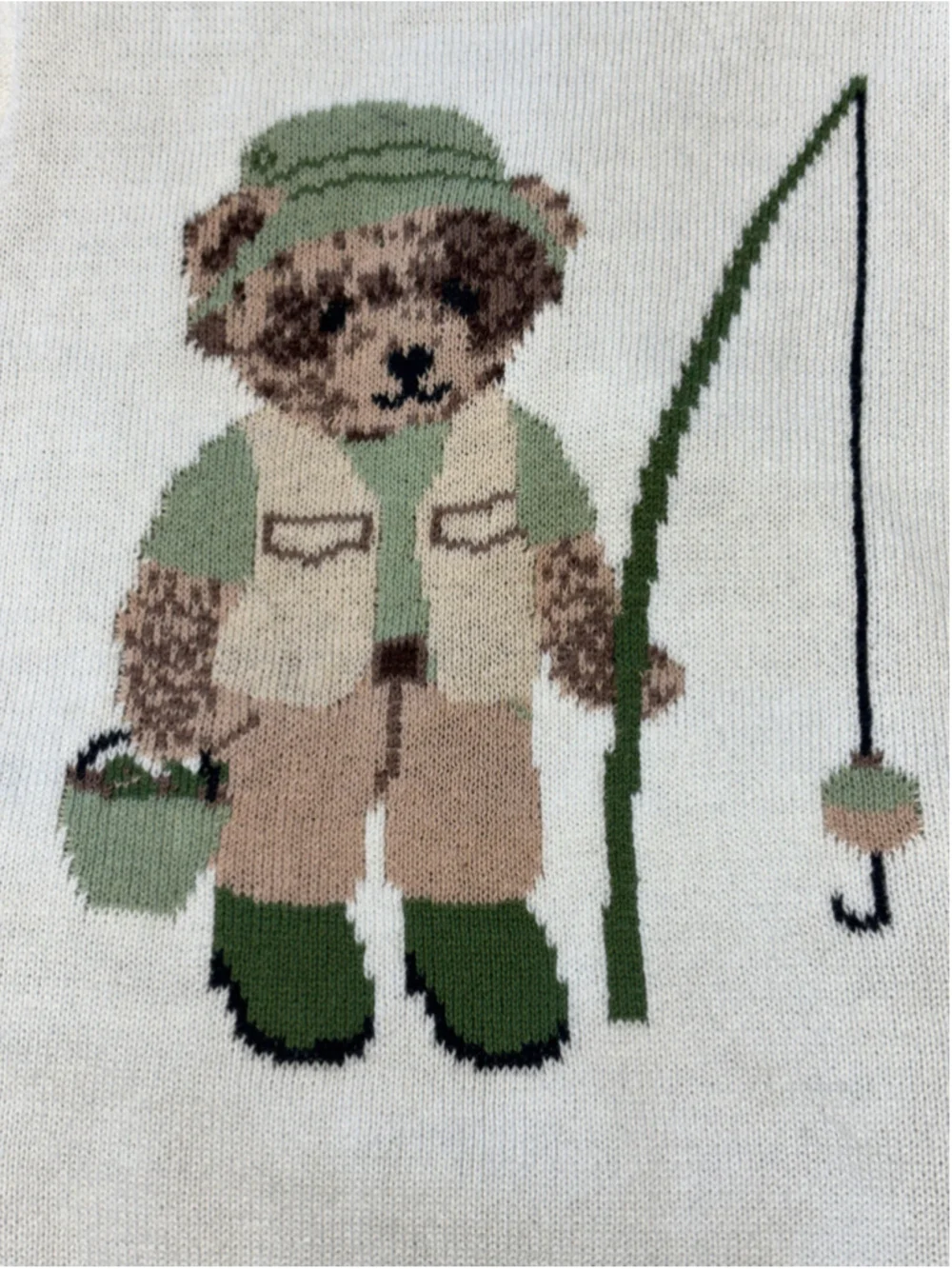 Rock-A-Bye Baby NWT Fishing Bear Knit Top & Shorts Set 0-3M Preppy Grandmillenni